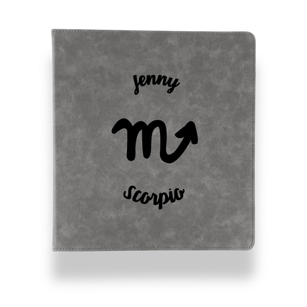 Zodiac Constellations Leather Binder - 1" - Grey - Front View