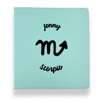 Zodiac Constellations Leather Binder - 1" - Teal (Personalized)