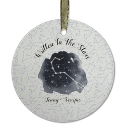 Zodiac Constellations Flat Glass Ornament - Round w/ Name or Text