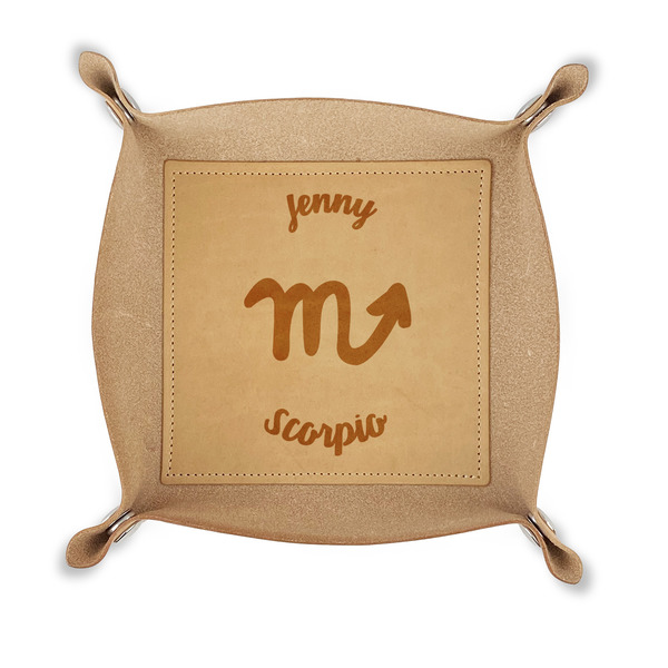 Custom Zodiac Constellations Genuine Leather Dice Tray (Personalized)