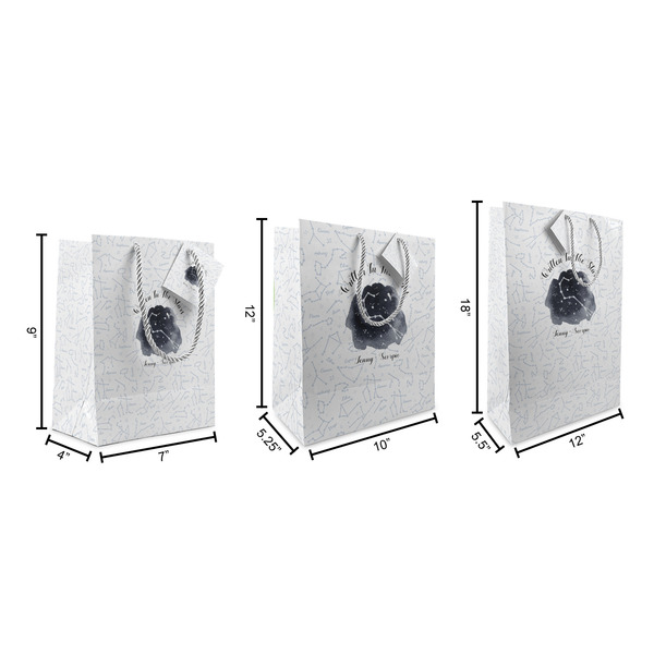 Zodiac Constellations Gift Bags - All Sizes - Dimensions