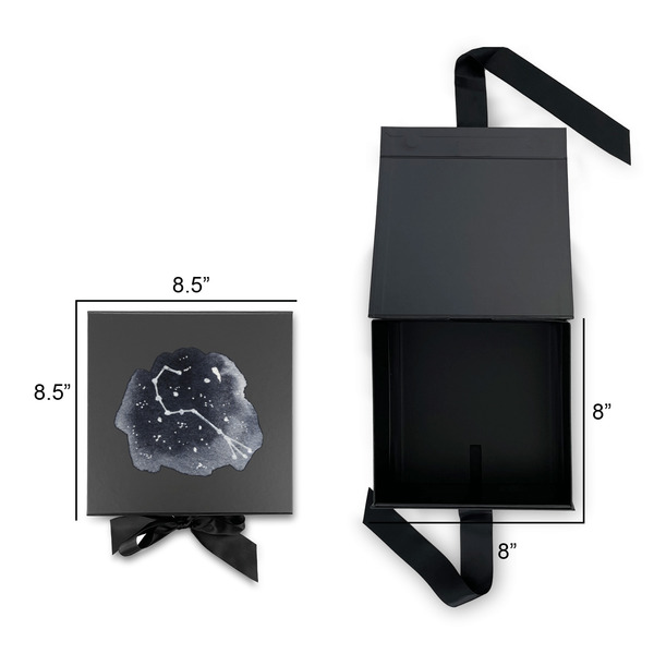 Zodiac Constellations Gift Boxes with Magnetic Lid - Black - Open & Closed