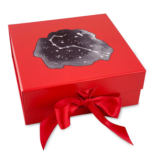 Custom Zodiac Constellations Gift Box with Magnetic Lid - Red (Personalized)