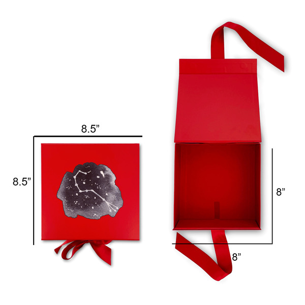 Zodiac Constellations Gift Boxes with Magnetic Lid - Red - Open & Closed