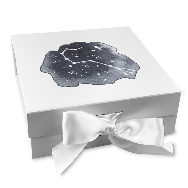 Custom Zodiac Constellations Gift Box with Magnetic Lid - White (Personalized)