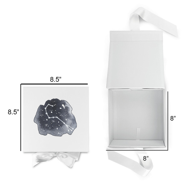 Zodiac Constellations Gift Boxes with Magnetic Lid - White - Open & Closed