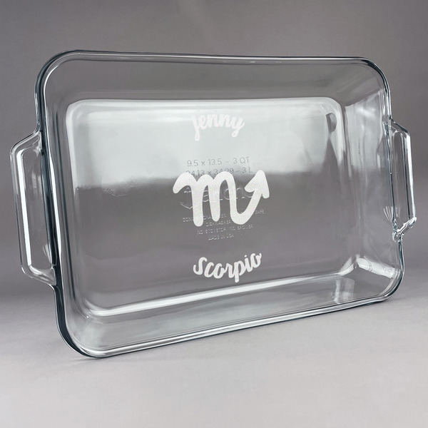 Custom Zodiac Constellations Glass Baking Dish with Truefit Lid - 13in x 9in (Personalized)
