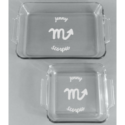 Zodiac Constellations Set of Glass Baking & Cake Dish - 13in x 9in & 8in x 8in (Personalized)