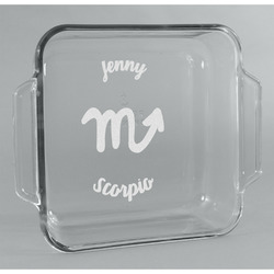 Zodiac Constellations Glass Cake Dish - 8in x 8in (Personalized)
