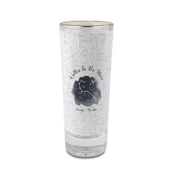 Zodiac Constellations 2 oz Shot Glass -  Glass with Gold Rim - Set of 4 (Personalized)