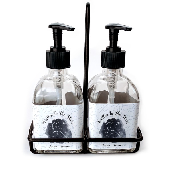 Custom Zodiac Constellations Glass Soap & Lotion Bottle Set (Personalized)