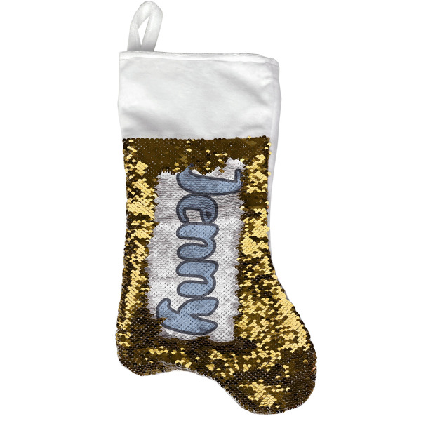 Zodiac Constellations Gold Sequin Stocking - Front