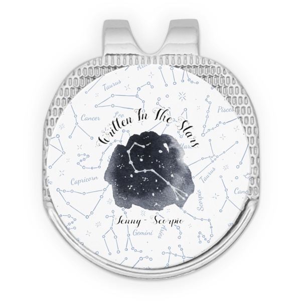 Custom Zodiac Constellations Golf Ball Marker - Hat Clip - Silver
