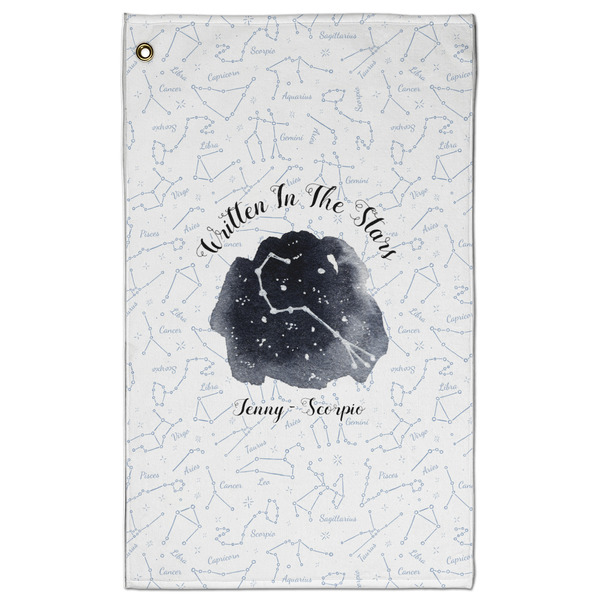 Custom Zodiac Constellations Golf Towel - Poly-Cotton Blend - Large w/ Name or Text