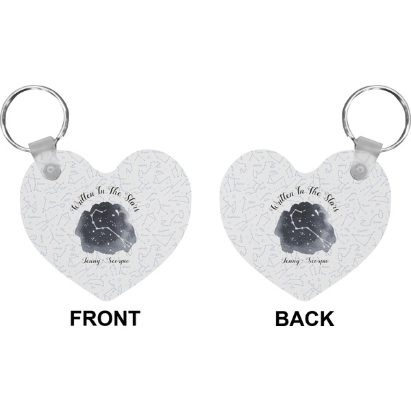 Zodiac Constellations Heart Keychain (Front + Back)