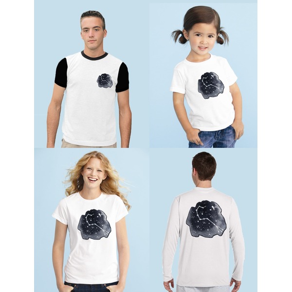 Zodiac Constellations Iron-On Sizing on Shirts