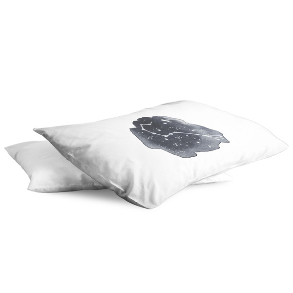 Zodiac Constellations King Pillow Case - TWO (partial print)