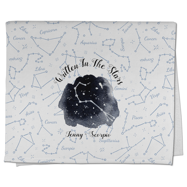 Custom Zodiac Constellations Kitchen Towel - Poly Cotton w/ Name or Text