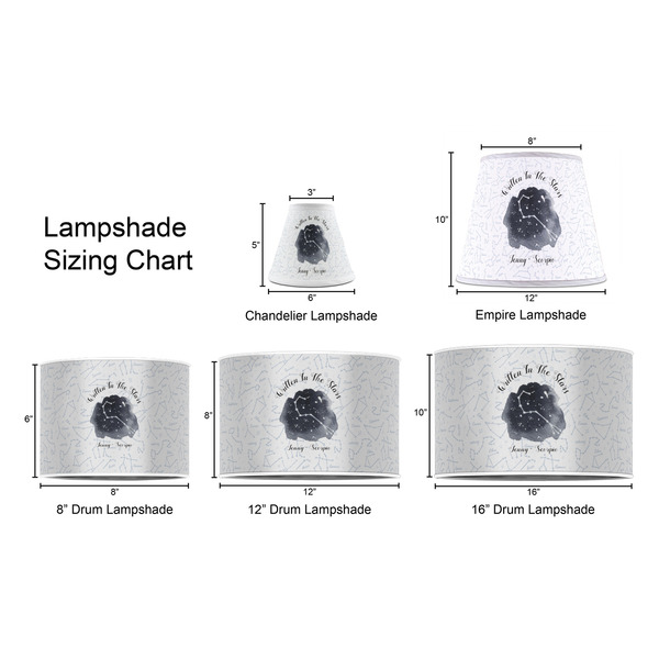 Zodiac Constellations Lampshade Sizing Chart