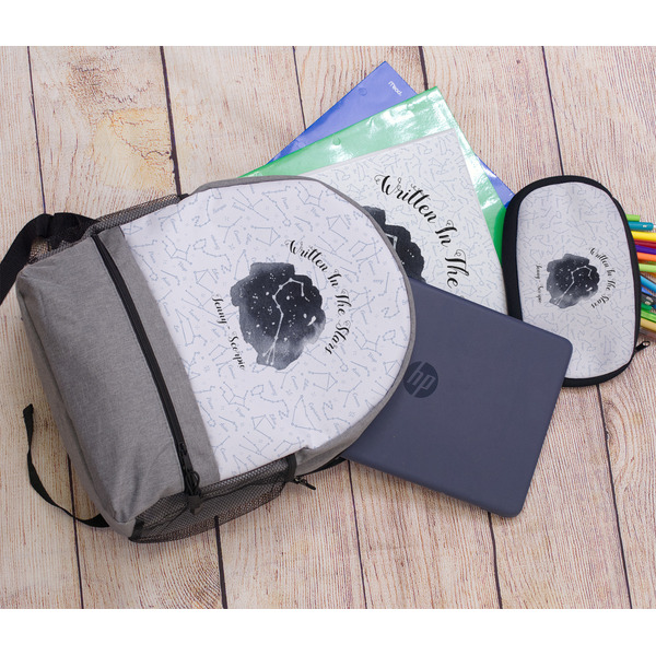 Zodiac Constellations Large Backpack - Gray - With Stuff