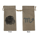 Zodiac Constellations Large Burlap Gift Bag - Front & Back (Personalized)