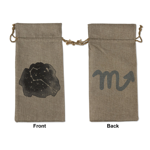 Custom Zodiac Constellations Large Burlap Gift Bag - Front & Back (Personalized)
