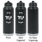 Zodiac Constellations Laser Engraved Water Bottles - 2 Styles - Front & Back View