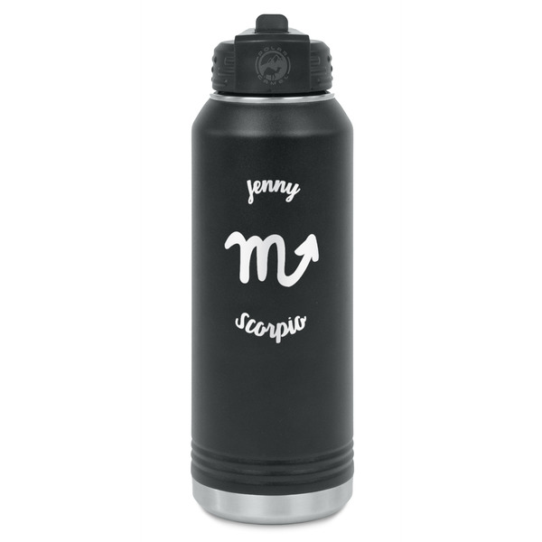Custom Zodiac Constellations Water Bottle - Laser Engraved - Front (Personalized)
