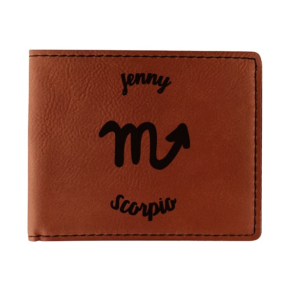 Custom Zodiac Constellations Leatherette Bifold Wallet (Personalized)