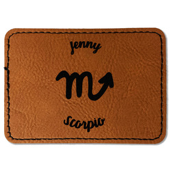 Zodiac Constellations Faux Leather Iron On Patch - Rectangle (Personalized)