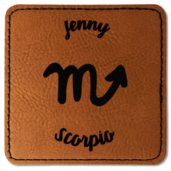 Zodiac Constellations Faux Leather Iron On Patch - Square (Personalized)