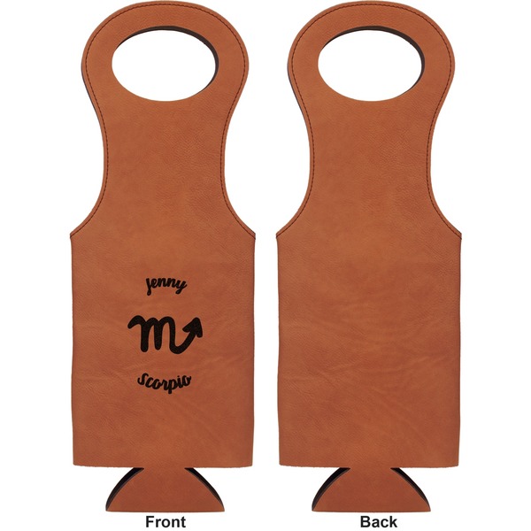 Zodiac Constellations Leatherette Wine Tote Single Sided - Front and Back