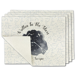 Zodiac Constellations Single-Sided Linen Placemat - Set of 4 w/ Name or Text