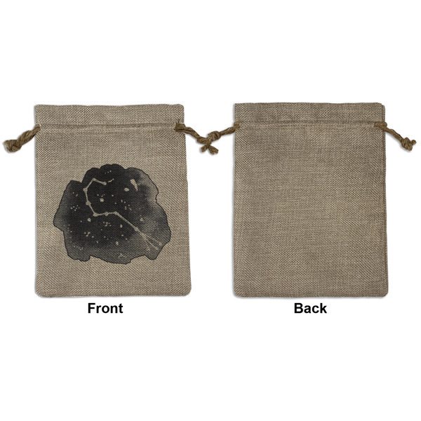 Zodiac Constellations Medium Burlap Gift Bag - Front Approval