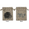 Zodiac Constellations Medium Burlap Gift Bag - Front and Back