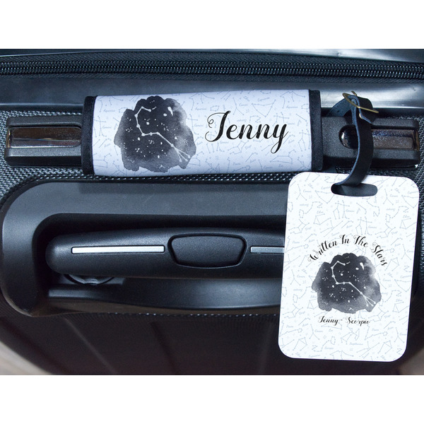 Zodiac Constellations Metal Luggage Tag & Handle Wrap - In Context