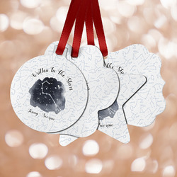 Zodiac Constellations Metal Ornaments - Double Sided w/ Name or Text