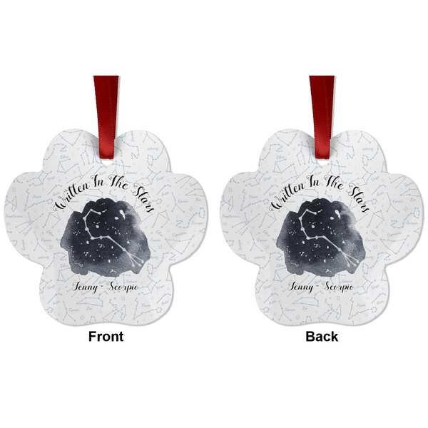 Zodiac Constellations Metal Paw Ornament - Front and Back