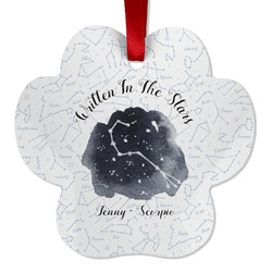 Zodiac Constellations Metal Paw Ornament - Double Sided w/ Name or Text