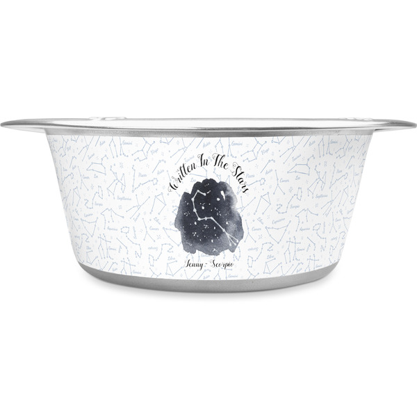 Custom Zodiac Constellations Stainless Steel Dog Bowl - Medium (Personalized)