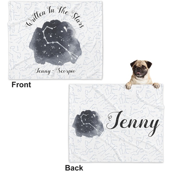 Zodiac Constellations Microfleece Dog Blanket - Large- Front & Back