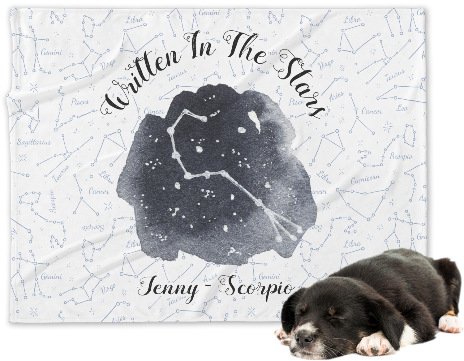 Custom Zodiac Constellations Dog Blanket Regular (Personalized) YouCustomizeIt