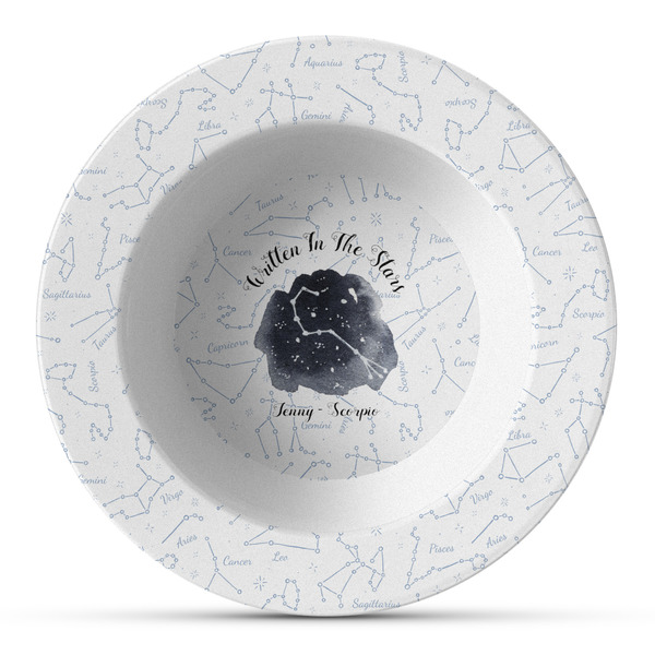 Custom Zodiac Constellations Plastic Bowl - Microwave Safe - Composite Polymer (Personalized)