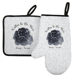 Zodiac Constellations Left Oven Mitt & Pot Holder Set w/ Name or Text