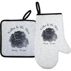 Zodiac Constellations Oven Mitt & Pot Holder Set w/ Name or Text