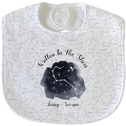 Zodiac Constellations Velour Baby Bib w/ Name or Text