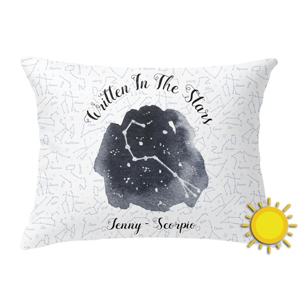 Custom Zodiac Constellations Outdoor Throw Pillow (Rectangular) (Personalized)