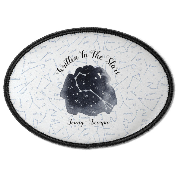 Custom Zodiac Constellations Iron On Oval Patch w/ Name or Text