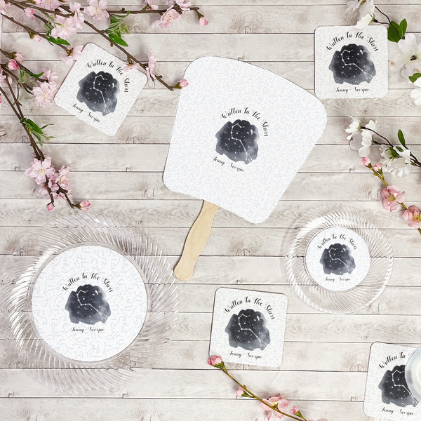 Zodiac Constellations Party Supplies Combination Image - All items - Plates, Coasters, Fans