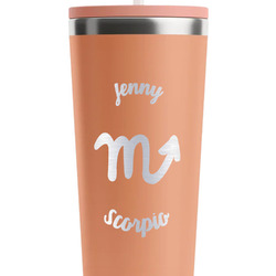 Zodiac Constellations RTIC Everyday Tumbler with Straw - 28oz - Peach - Single-Sided (Personalized)